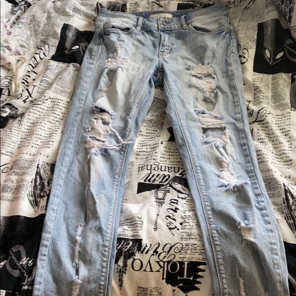 Ripped boyfriend jeans